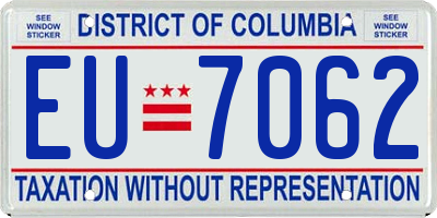 DC license plate EU7062