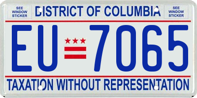 DC license plate EU7065