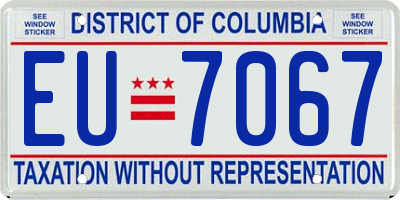 DC license plate EU7067