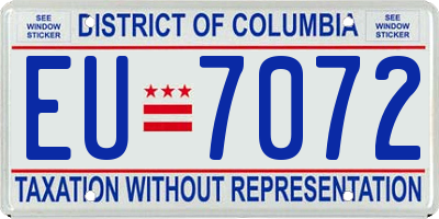 DC license plate EU7072
