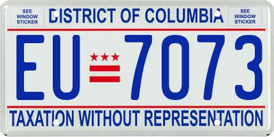 DC license plate EU7073