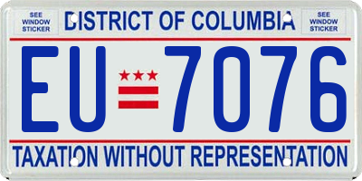 DC license plate EU7076