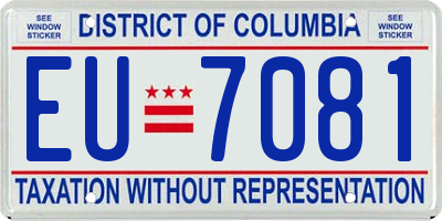 DC license plate EU7081