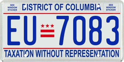 DC license plate EU7083