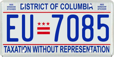 DC license plate EU7085