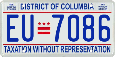 DC license plate EU7086