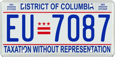 DC license plate EU7087