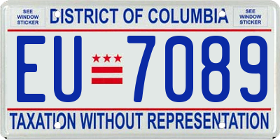 DC license plate EU7089