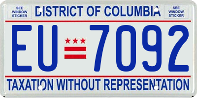 DC license plate EU7092
