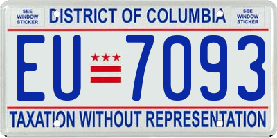 DC license plate EU7093