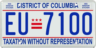DC license plate EU7100