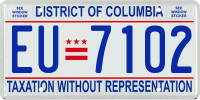 DC license plate EU7102