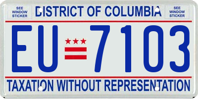 DC license plate EU7103