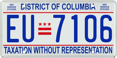 DC license plate EU7106