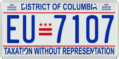 DC license plate EU7107