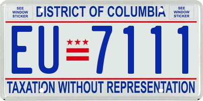 DC license plate EU7111