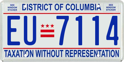DC license plate EU7114
