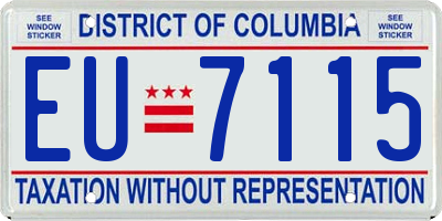 DC license plate EU7115