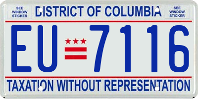 DC license plate EU7116