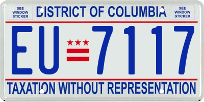 DC license plate EU7117
