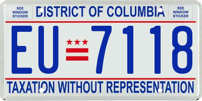 DC license plate EU7118