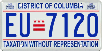 DC license plate EU7120