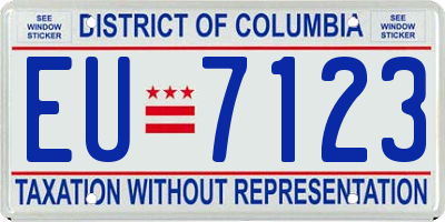DC license plate EU7123