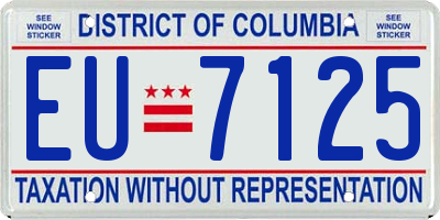 DC license plate EU7125