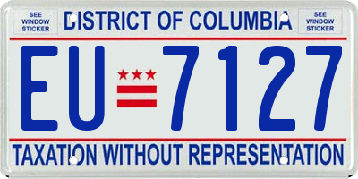 DC license plate EU7127