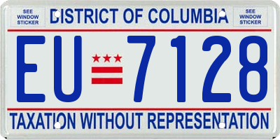 DC license plate EU7128