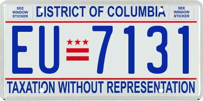DC license plate EU7131
