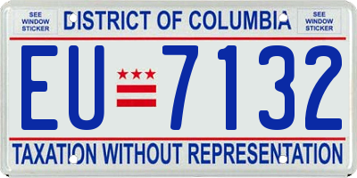 DC license plate EU7132