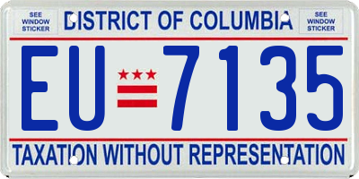 DC license plate EU7135