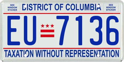 DC license plate EU7136