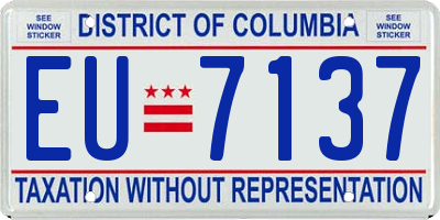 DC license plate EU7137