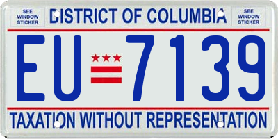 DC license plate EU7139