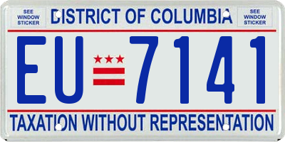 DC license plate EU7141