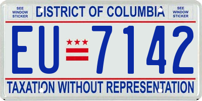 DC license plate EU7142
