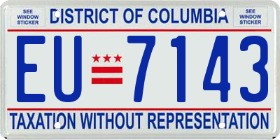 DC license plate EU7143