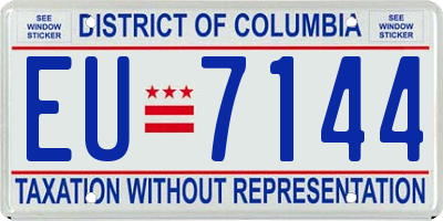 DC license plate EU7144