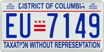 DC license plate EU7149