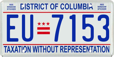 DC license plate EU7153