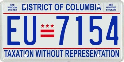 DC license plate EU7154