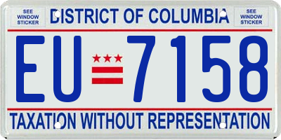 DC license plate EU7158