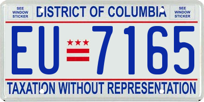 DC license plate EU7165