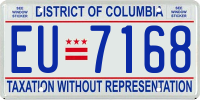 DC license plate EU7168