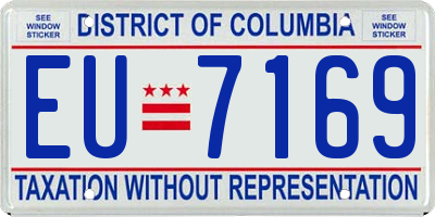 DC license plate EU7169