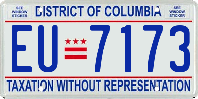 DC license plate EU7173