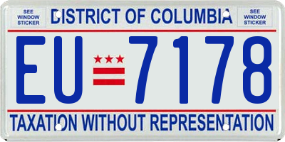 DC license plate EU7178