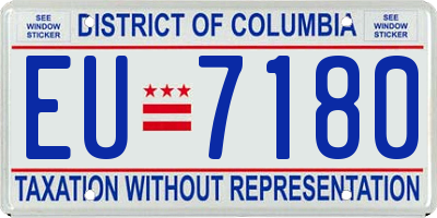 DC license plate EU7180